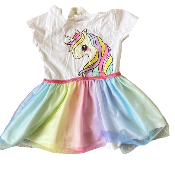 Bundle of 2 Party Dresses - H&M Unicorn Dress and Primark Pink Dress 1.5 to 2Y - Picture 5 of 16